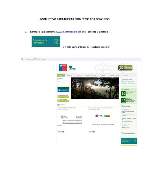 En este documento est�n las instrucciones para la busqueda de proyecto y sus documentos disponibles.