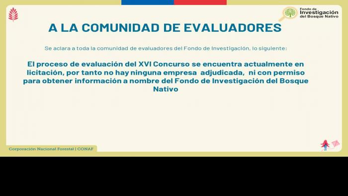 a la comunidad de evaluadores