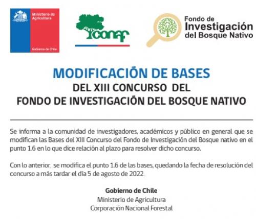 SE MODIFICA LA FECHA PARA RESOLVER EL XIII CONCURSO DEL FIBN, DE ACUERDO CON LA RESOLUCIÓN N°576/2022 14/07/2022, EN LA QUE SE ESTABLECIÓ QUE A MÁS TARDAR EL 5 DE AGOSTO SE RESOLVERÁ EL CONCURSO EN CUESTIÓN